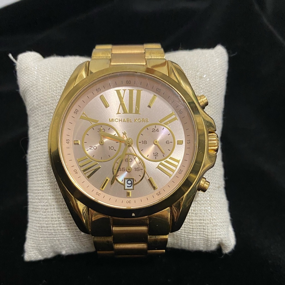 Michael Kors Bradshaw Chronograph Watch MK6359 Rose Gold/Gold